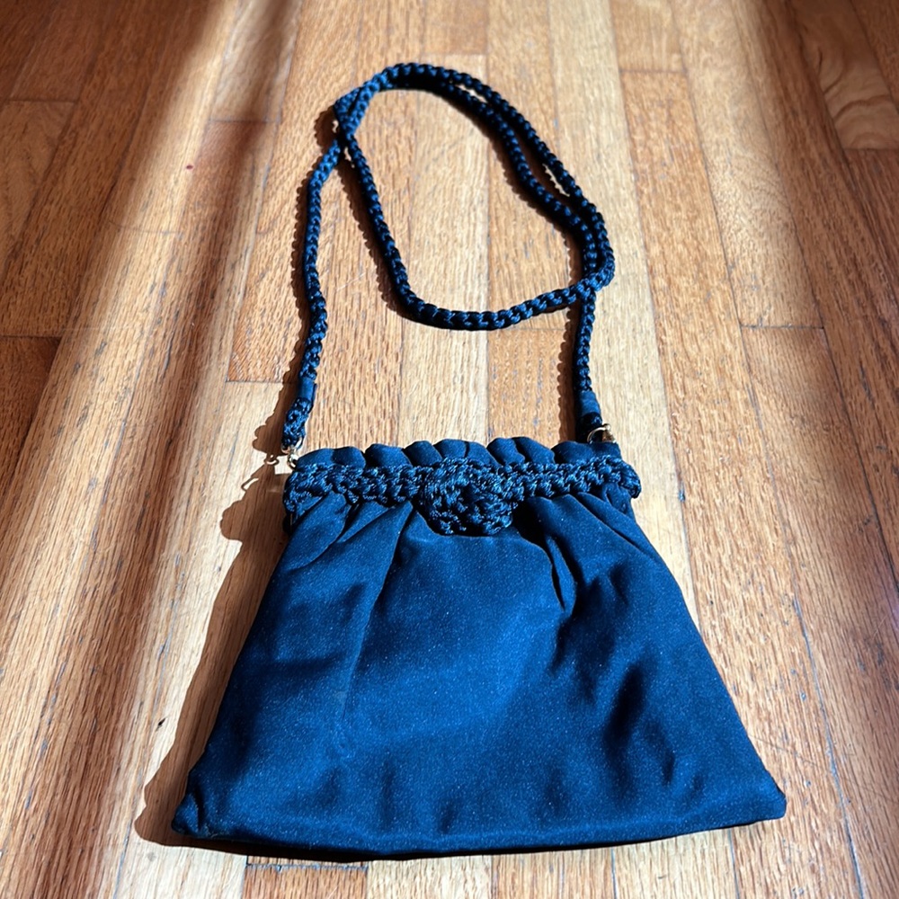 Vintage Rodo satin clasp crossbody purse